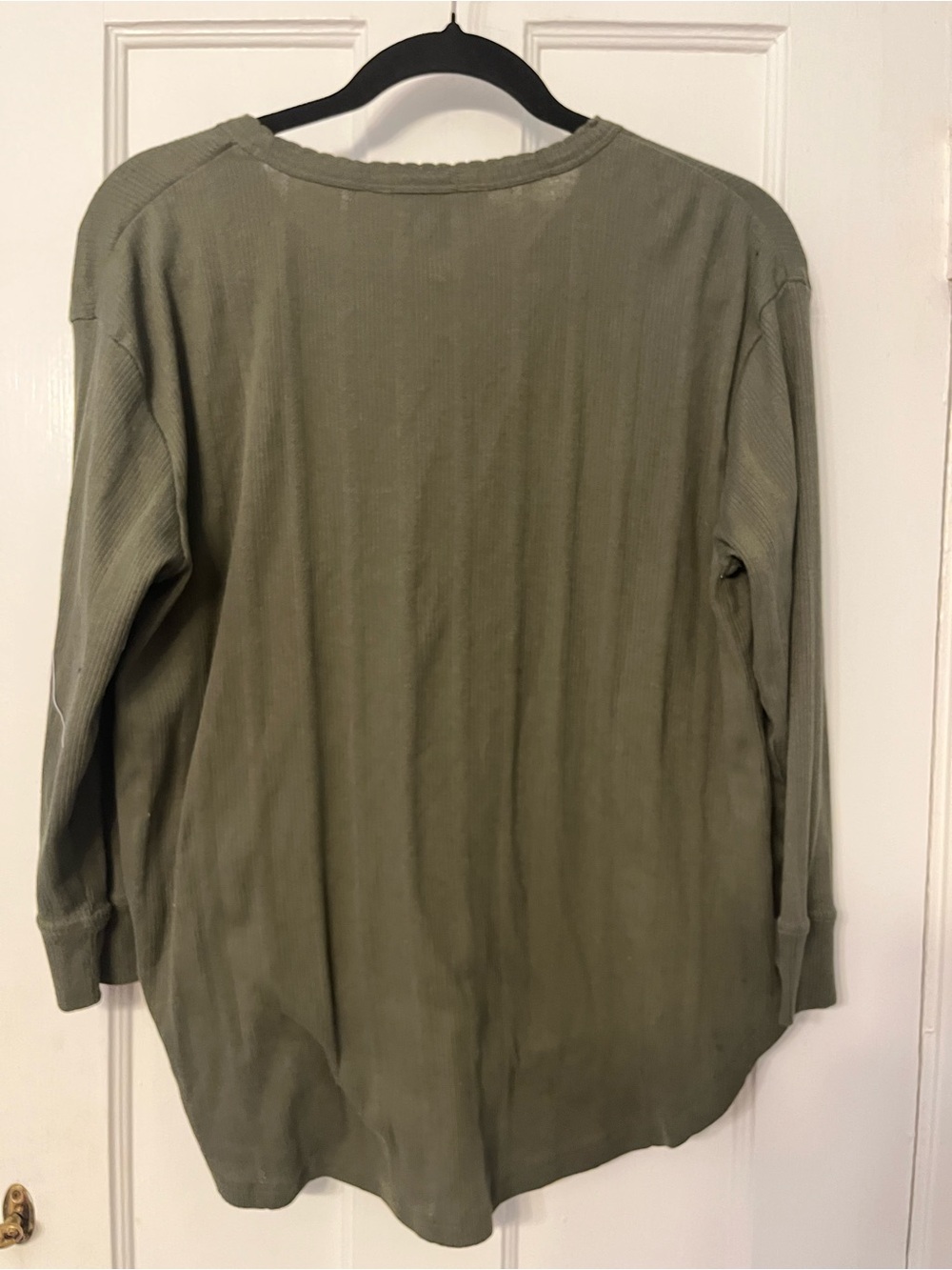 THE GREAT. Sleep Olive Green Henley Pointelle Crop Lounge Set 2pcs Small 1 - Picture 5 of 9
